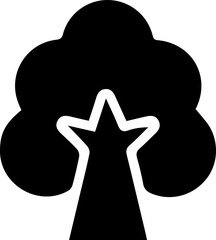 Oak logo vector icon. Tree simple silhouette symbol vector illustration EPS 10.