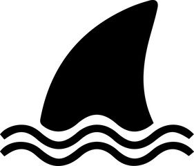 Shark fin vector icon eps 10. Simple isolated illustration.