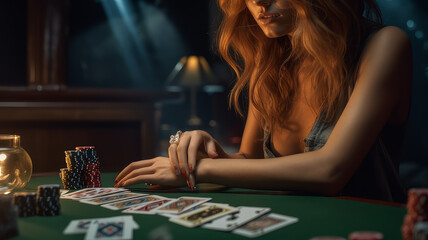 Fototapeta premium plays in the casino. Generative AI