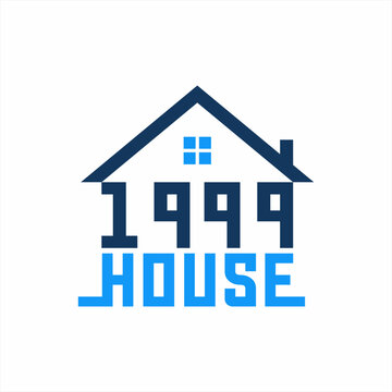 Real Estate logo design with 1999 numbers concept.