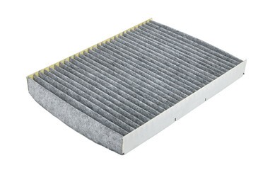 Air filter for a car on a white background. A car part that changes.