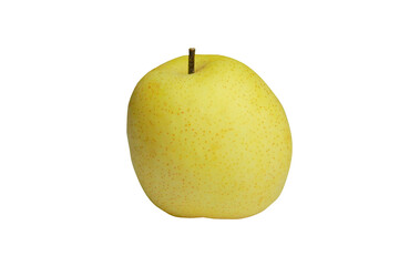 Asian Pear (Pyrus pyrifolia) Isolated on transparent Background. PNG transparency