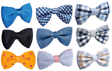 bow tie set isolated on transparent background