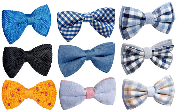 bow tie set isolated on transparent background