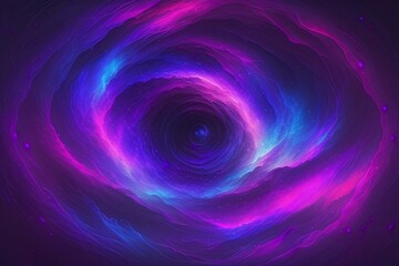 Abstract cosmic spirals twisted into an ethereal tunnel. Generative AI