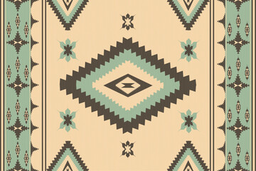 Geometric ethnic clipart. Navajo tribal vector seamless pattern. 
