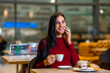 Pregnant woman in a restaurant