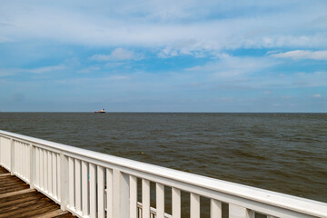 Blick Richtung Nordsee vom Standpunkt Alte Liebe in Cuxhaven, Niedersachsen, Deutschand