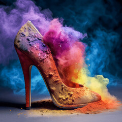 Emerging from a Colorful Powder Burst