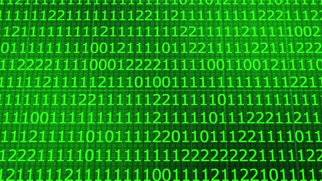 Green Binary Code Background, with changing digits and looping. Modern technology hex code concept. Technical environment programming, binary code in the future.