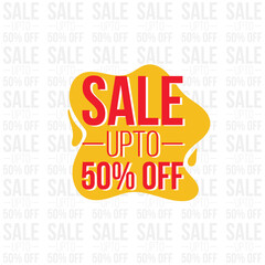 Fototapeta premium Free Sale up to 50 off vector of percent discount offer