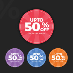 Free Sale up to 50 off vector of percent discount offer