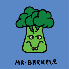 Cute Broccoli Character Vector Illustration 