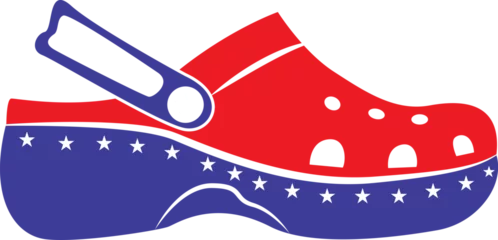 Türaufkleber Slip on rubber sandals element  4th independence day flag USA style © TA design