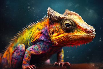 Fototapeta premium Majestic Iguana on a Branch. Generative AI