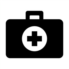 Medical briefcase icon. First aid box icon sign and symbol. First aid kit icon. First aid bag icon. Vector illustration.