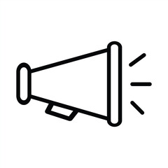 Megaphone icons. Loudspeaker megaphone icon. Advertising and marketing concept. Line style. Megaphone and loudspeaker icon sign and symbol. Vector illustration.