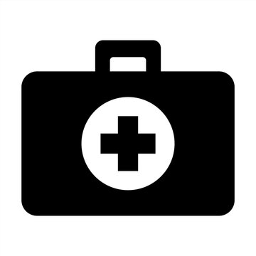 Medical briefcase icon. First aid box icon sign and symbol. First aid kit icon. First aid bag icon. Vector illustration.