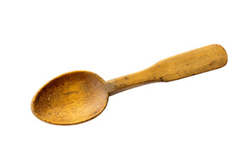 A little wooden spoon isolated on white background