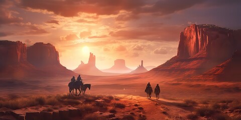 AI Generated. AI Generative. Wild west western texas arizona mexico native american indian landscape outdoor. Graphic Art