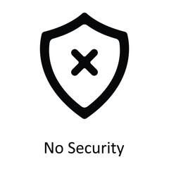 Obraz premium No Security Vector Solid Icon Design illustration. User interface Symbol on White background EPS 10 File