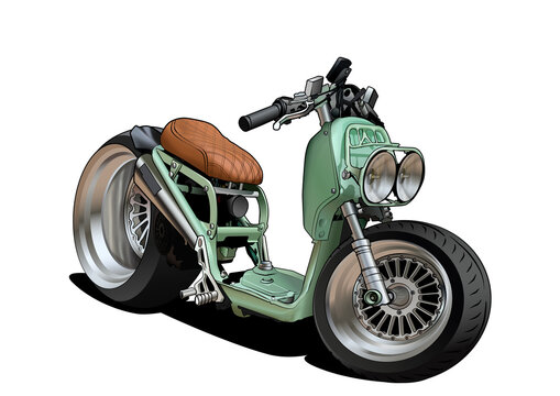 The classic green bike was modified to be more powerful and thematic