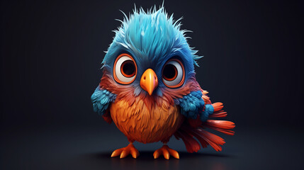 Cute Bird 3D. Generative AI