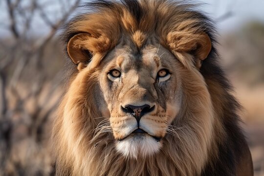 Male Lion Image. Generative AI