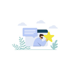 Vector illustration flat design style. Rating web page and landing page concept. Template for your design works. Vector graphics.