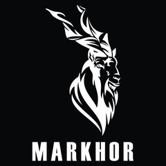 illustration design of markhor logo with black background for shirts