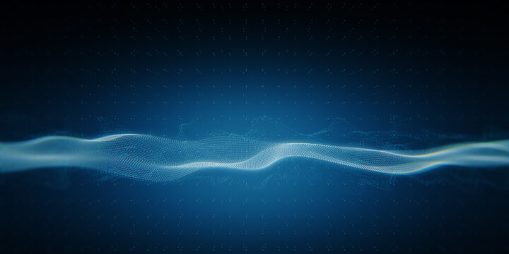 Digital blue wave background. 3D Rendering.
