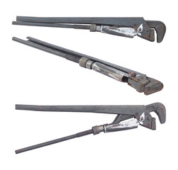 set adjustable gas wrench isolated from the background