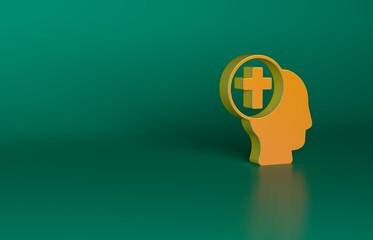 Orange Priest icon isolated on green background. Minimalism concept. 3D render illustration