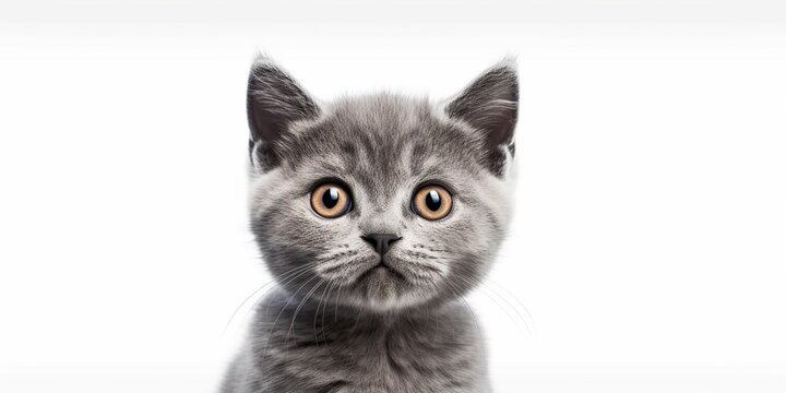 AI Generated. AI Generative. Photo realistic illustration of british blue grey cat face animal pet. Graphic Art Illustration