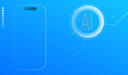 Background AI theme in blue gradation