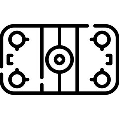 B&W line art icon of air hockey table game in flat icon, sports, table game, ice hockey, table tennis,sport sign, indoor games	