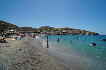 Obraz premium crete, sea, summer, vacations, matala, beach