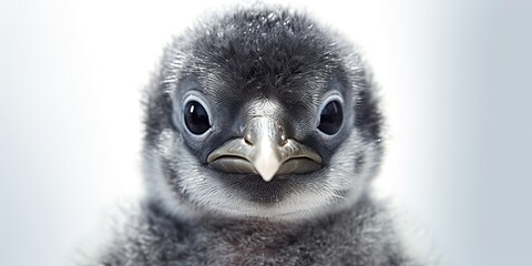 Obraz premium AI Generated. AI Generative. Photo illustration of little baby penguin cute funny face. Graphic Art