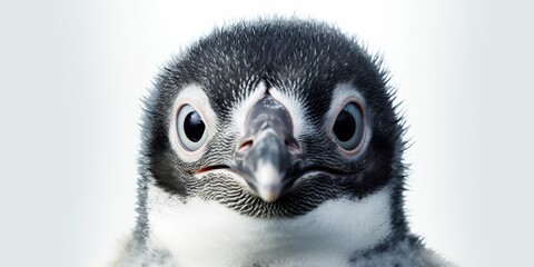 Obraz premium AI Generated. AI Generative. Photo illustration of little baby penguin cute funny face. Graphic Art