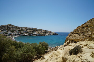 Fototapeta premium crete, sea, summer, vacations, matala, beach