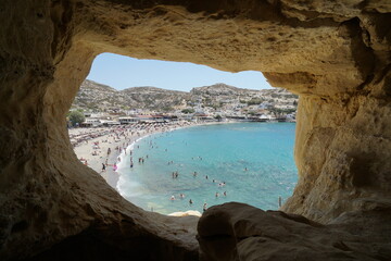 crete, sea, summer, vacations, matala, beach