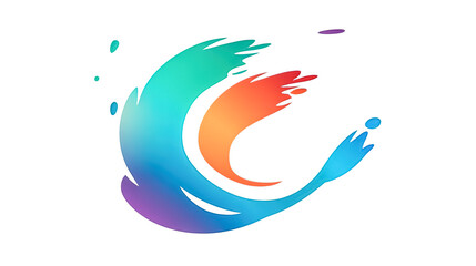 Obraz premium Logo design with a splash of different colors, generative AI.