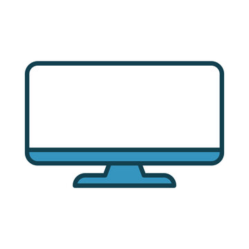 Computer monitor screen flat icon vector