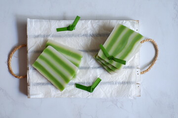 top view of kue lapis or traditional layer cake 