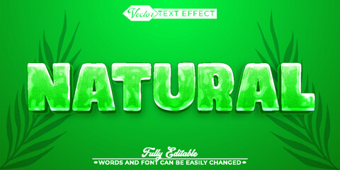 Cartoon Green Natural Vector Editable Text Effect Template