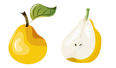 Poire illustration vectorielle effet glossy