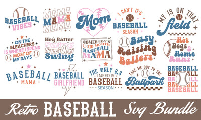 Baseball Retro SVG bundle.