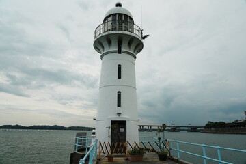 Fototapeta na wymiar Raffles Marina Lighthouse in Singapore