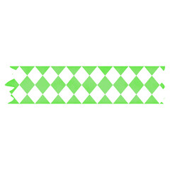 Green Washi Tape with Diagonal checkboard Pattern