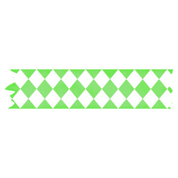 Green Washi Tape with Diagonal checkboard Pattern